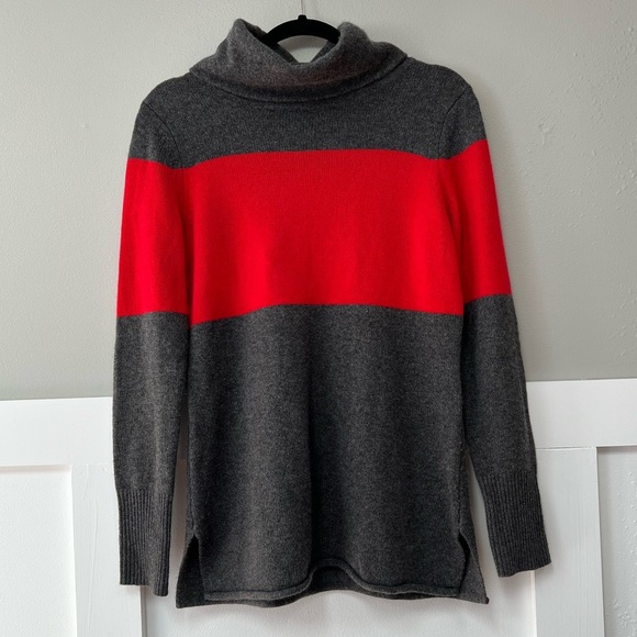 Athleta Cashmere Chalet Sweater in Red Delicious/Charcoal Heather - Picture 2 of 5
